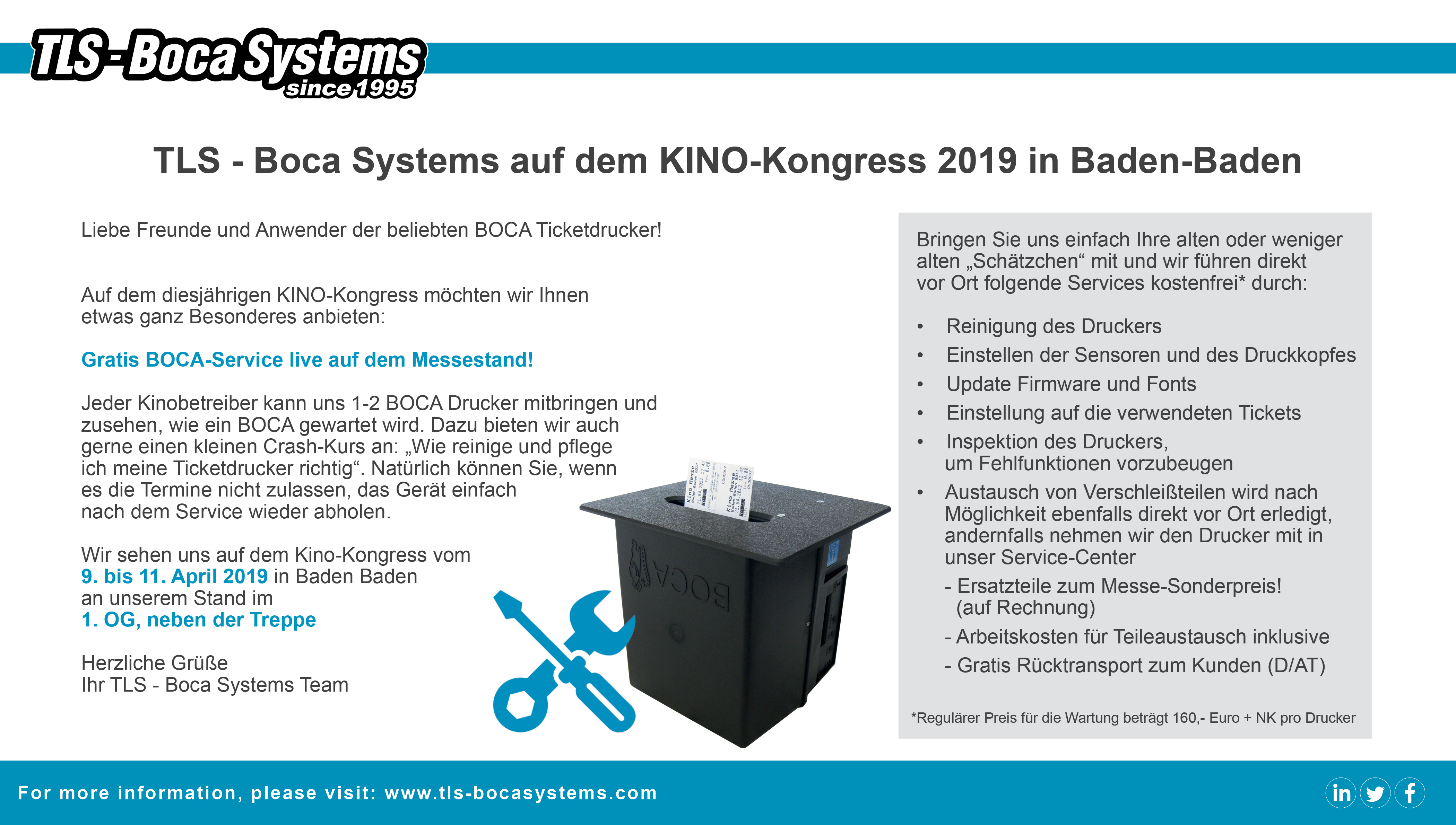 TLS - Boca Systems auf dem KINO-Kongress 2019 in Baden-Baden